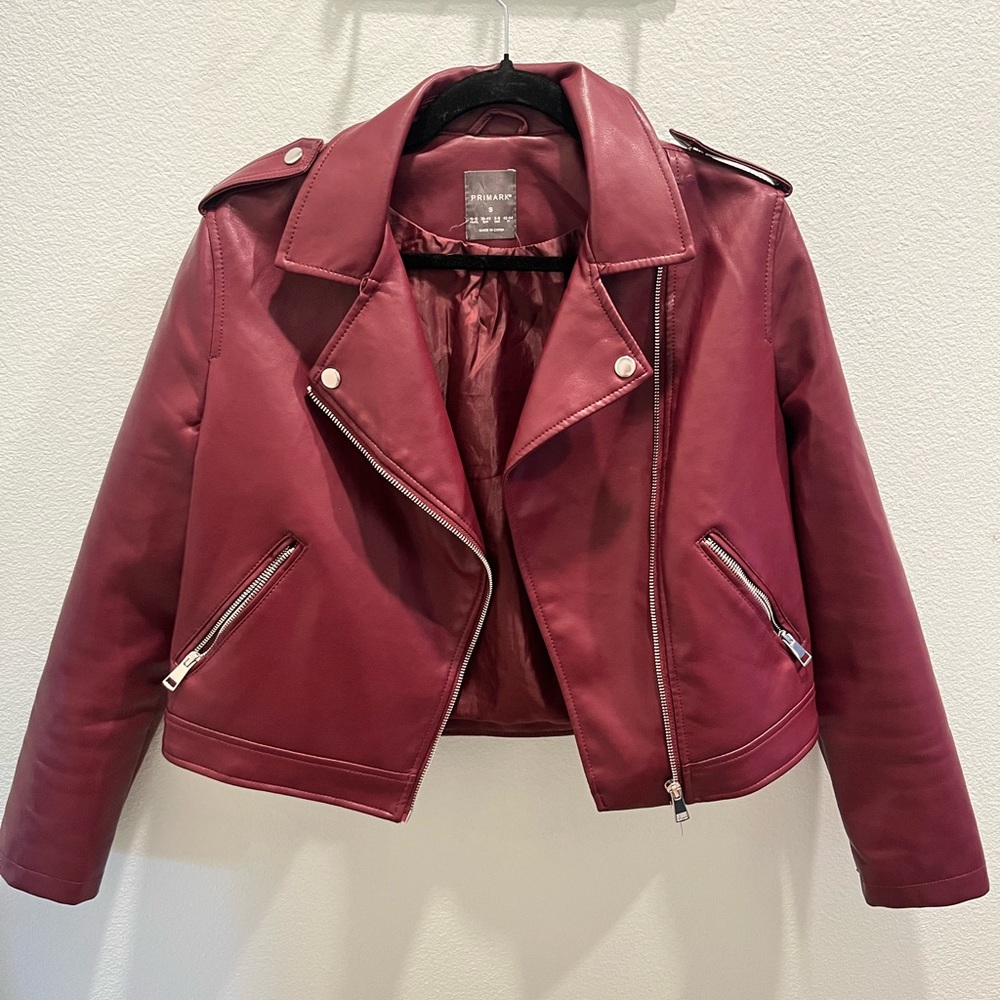 Primark Burgundy Leather Jacket